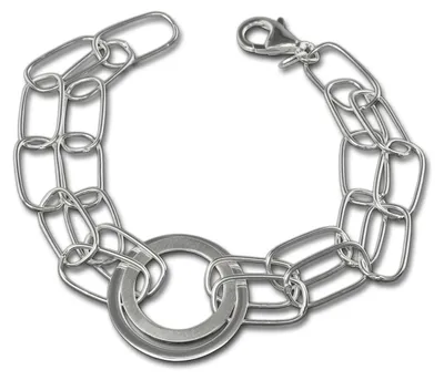 Immagine prodotto di Bracciale da donna SilberDream, argento opaco, 18,5 cm, anelli in argento 925, gioiello D3SDA419