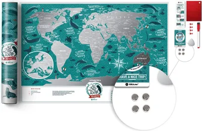 Produktbild von Weltkarte zum Abkratzen – Reisekarte, Marine-Edition