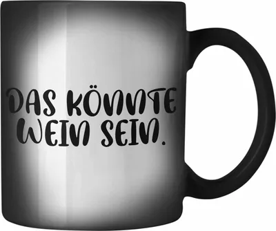 Produktbild von Trendation - Lustige Farbwechsel Zauber-Tasse Spruch - Das Könnte Wein Sein - Weinliebhaber Geschenk Sprüche Karabiner Farbwechsel Zauber-Tasse Edelstahl Büro Kollege Kollegin (Schwarz)