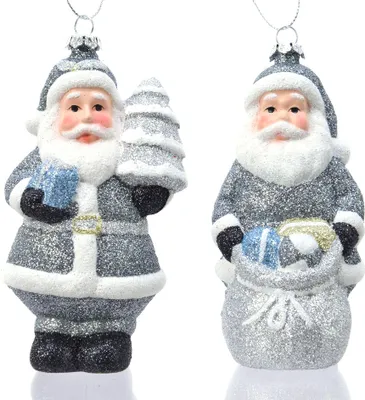 Produktbild von Christbaumschmuck Weihnachtsmann Kunststoff 12cm blau 1 Stück sortiert