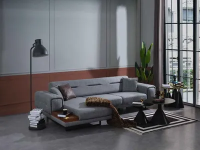 Produktbild von Wohnzimmer  Ecksofa Modern Grau L-Form