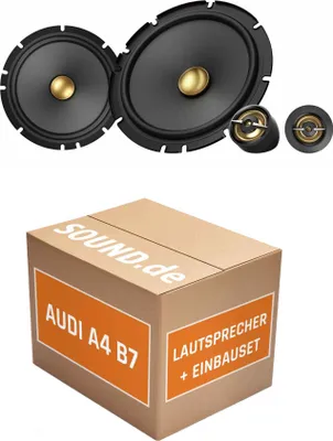 Produktbild von Lautsprecher Boxen Einbaupaket vorne Pioneer TS-A1601C passend für Audi A4 B7 + Avant/Kombi | 2x Tief-Mitteltöner 2x Hochtöner