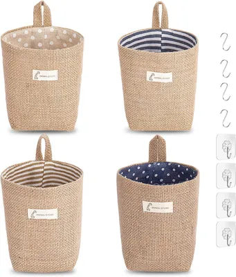 Zdjęcie produktu dla Wieszak Organizer 4 Sztuki, Składana Torba do Przechowywania, 12x10x13 cm, Trwały Materiał, do Kuchni