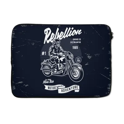 Produktbild von MuchoWow® Laptop Hülle 13 Zoll Motorrad - Männer - Vintage Laptoptasche - Laptophülle - Sleeve - Rundumschutz