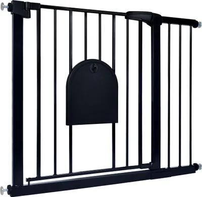 Obrázek produktu pro Schodišťová brána XINZI bez vrtání, 95-105 cm, pro děti, psy a kočky, schodišťová brána s funkcí automatického zavírání a udržování otevřených dveří, černá barva