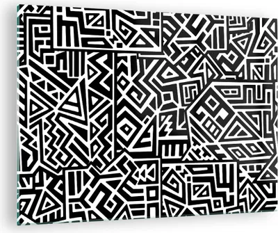 Produktbild von Bilder auf glas - Einteilig - Op-Art. Schwarz Weiß - 70x50cm - Glasbilder - Wandbilder - Bilder - zum Aufhängen bereit - Wanddekoration aus Glas - Glas Bilder - Wandbild auf Glas - GAA70x50-4885