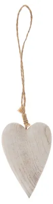 Produktbild von Herz Holzherz Kordel Hängedeko Holzhänger Holz weiß 7 cm