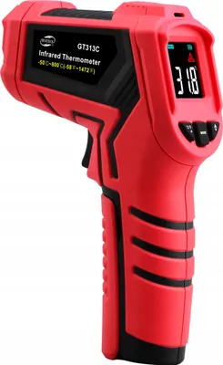 Zdjęcie produktu dla Bezdotykowy, laserowy pirometr na podczerwień Benetech (-50 +800°) + termometr