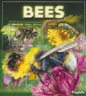 Produktbild von Briefmarken Malediven 2017 Mi Block 1114 (kompl. Ausg.) postfrisch Bienen