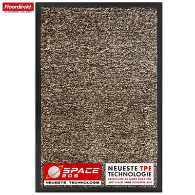 Produktbild von Schmutzfangmatte Space 205 Rutschfeste Fußmatte mit TPE-Rücken Velours Ocker 90 x 150 cm