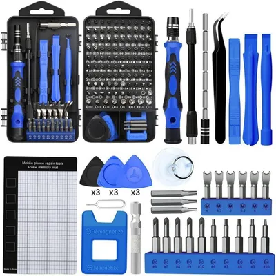 Produktbild von 138-in-1 Schraubendreher Set Feinmechanik Präzisions Elektronik Reparatur Dunkelblau