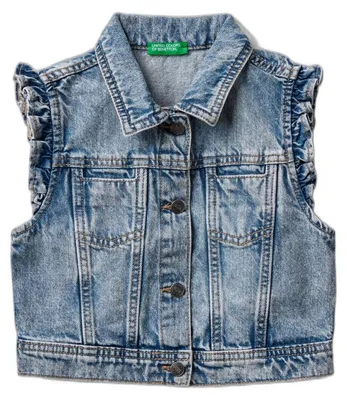 Productafbeelding van United Colors of Benetton meisjes vest, model 2DW2GN02S. Herenvest, blauw