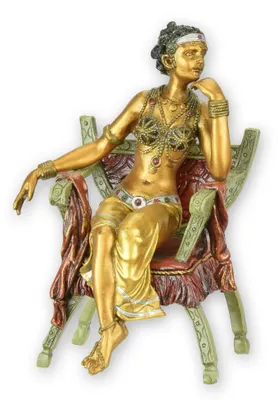 Produktbild von Bronzeskulptur Bauchtänzerin Wiener Stil Replikat Retro Design Dekoration
