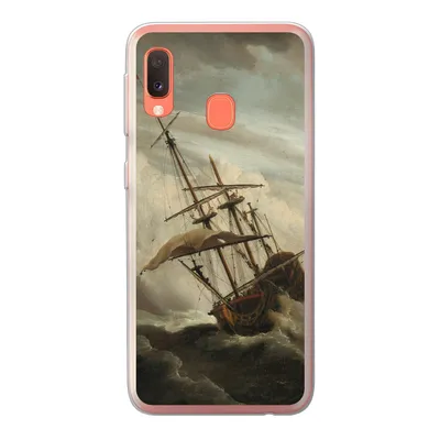 Produktbild von MuchoWow® Handyhülle Schutzhülle Hülle für Samsung Galaxy A20e Ein Schiff auf offener See während eines Sturms - Gemälde von Willem van de Velde Silikon Softcase Handy Hülle - Abdeckung