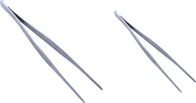 Produktbild von 2x Backpinzetten Kochpinzetten 30cm und 21cm lang Küchenpinzette Grillpinzette Grillzange Edelstahl Pinzette