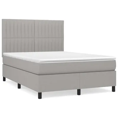 Obrázok produktu pre vidaXL Boxspring posteľ s matracom Light Grey 140x200 cm Látka