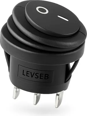 Produktbild von Wippschalter ON/ON IP65 Ø20mm 3-polig 6A schwarz Einbau Auto Boot 12–250V