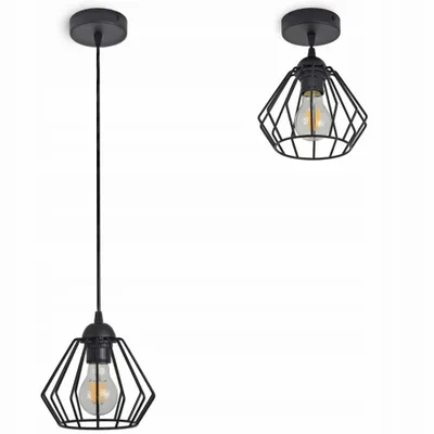Produktbild von Luxolar Led Pendelleuchte aus Metal Draht im Edison-Stil E27 60 W - Deckenlampe wohnzimmer, Schwarz Metal