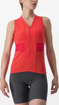 Zdjęcie produktu dla Koszulka rowerowa bez rękawów CASTELLI – ANIMA 4 LADY – pomarańczowa, rozmiar S