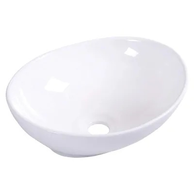 Obrázek produktu pro COSTWAY Umyvadlo na desku kulaté, umyvadlo koupelnové, umyvadlo keramické, umyvadlo na desku s vysokým okrajem, bílé