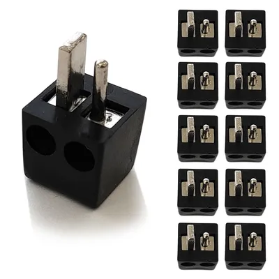 Produktbild von 10x Lautsprecherstecker Mini DIN gewinkelt Schwarz schraubbar Audio Boxenstecker