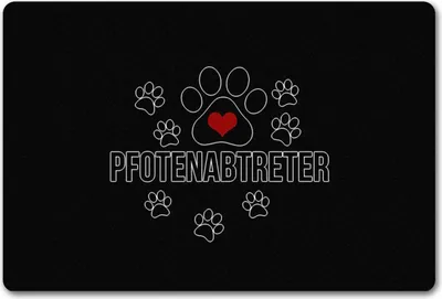 Produktbild von Pfotenabtreter Fußmatte in 40x60 cm ohne Rand in schwarz für Hundebesitzer und