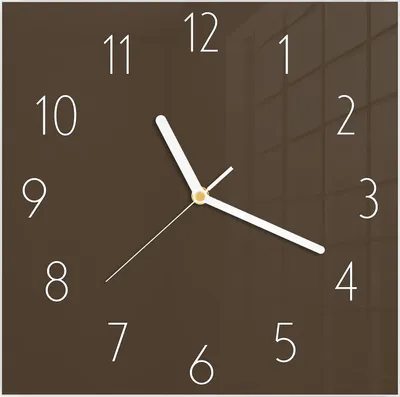 Produktbild von Wanduhr aus Glas mit Motiv Dunkelbrauner Hintergrund- 30 x 30 cm - inkl. Aufhängesystem