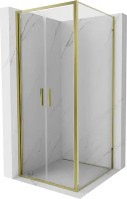 Produktbild von Mexen Exo Duschkabine mit Schwingtür 70 x 70 cm, transparent, golden - 814-070-070-50-00