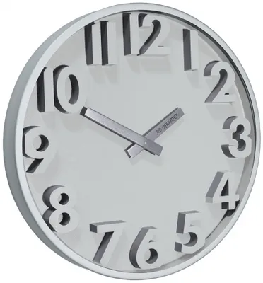 Produktbild von JVD HC11.1 Wanduhr Quarz analog grau rund mit Glas modern