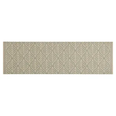 Zdjęcie produktu dla vidaXL Dywanik kuchenny zmywalne liście 45x150 cm aksamitny