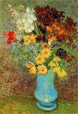 Produktbild von D-Toys Puzzle Van Gogh Blumen blaue Vase 1000 Teile Kunst