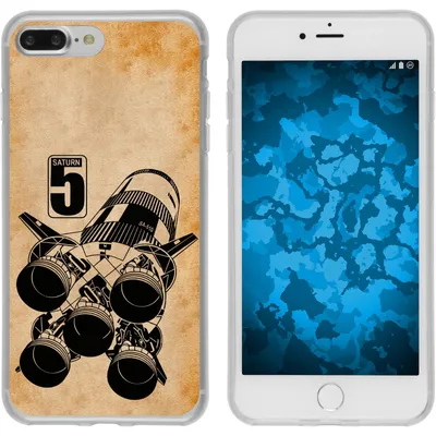Produktbild von PhoneNatic Case kompatibel mit Apple iPhone 7 Plus / 8 Plus Silikon-Hülle Space Moon Rocket M3