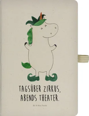 Produktbild von Mr. & Mrs. Panda Tagebuch Einhorn Joker - Transparent - Geschenk, Mittelalter, Einhörner, Unicorn, Hofnarr, Adressbuch, Gaukler, Kladde, notizbuch, Journal, Skizzenbuch