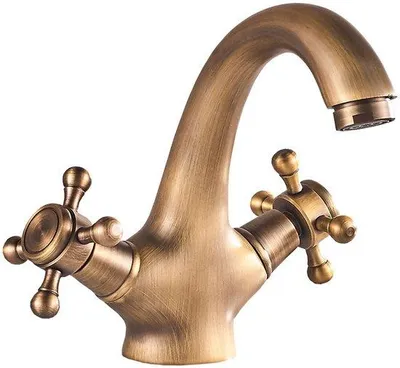 Produktbild von Retro dubbele hendelkraan aus Bronze