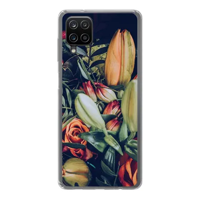 Produktbild von MuchoWow® Handyhülle Schutzhülle Hülle für Samsung Galaxy A12 Blumenstrauß - Stilleben - Blumen - Pflanzen - Rot Silikon Softcase Handy Hülle - Bild