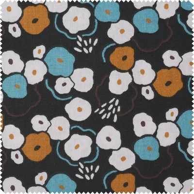 Produktbild von Baumwoll-Stoff "Rinad", 150 cm breit, Meterware Blau