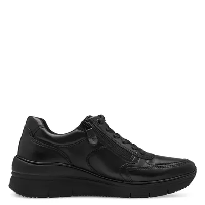 Produktbild von Tamaris Damen Sneaker Leder Schnürung Halbschuh 1-23764-43, Größe:42 EU, Farbe:Schwarz