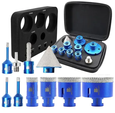 Produktbild von Diamant Fliesenbohrer Set 6/6/8/25/35/50/68mm M14 für Winkelschleifer