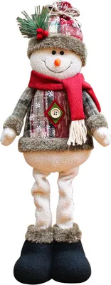 Image de Décorations de Noël Jouets Bonhomme de neige debout Poupée en peluche Cadeaux de fête