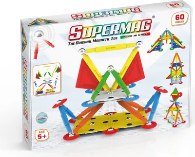 Produktbild von Supermag Projects Mehrfarbiger magnetischer Bausatz, 60 Teile
