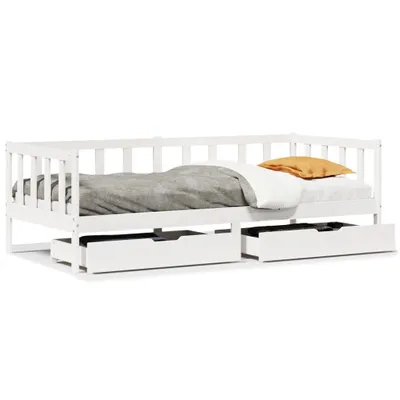 Obrázek produktu pro vidaXL Denní postel se zásuvkami bílá 90x190 cm borovice