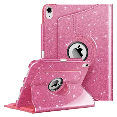 Produktbild von Fintie Hülle für iPad 11 Generation 11 Zoll 2025 (A16), iPad 10 Generation 10.9 Zoll 2022 mit Pencil Halter - Schutzhülle Cover mit 360 Grad drehbarem Ständer und Auto Schlaf/Wach, Glitzer Pink
