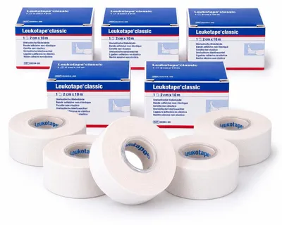 Image de Ruban adhésif sport, 2 cm x 10 m, blanc (lot de 5)