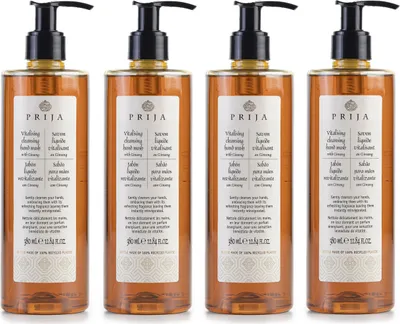 Produktbild von PRIJA Flüssigseife mit Ginsengextrakt, Pumpe 4x380ml
