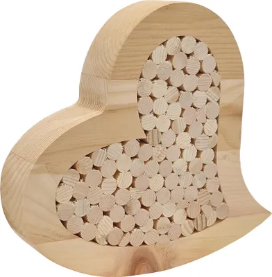 Produktbild von Deko Herz Holzherz aus Zirbenholz massiv mit optionalen Designs V-40.10-010