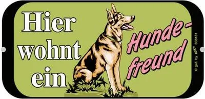 Produktbild von Türschild - Hier wohnt ein Hundefreund - Gr. ca. 14,5 x 7,5 cm - 308181