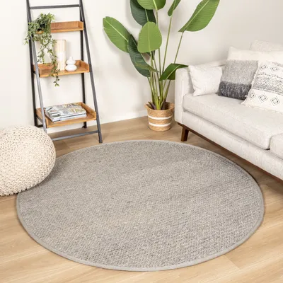 Produktbild von Volero - Wollteppich Rund - Twist Grau - Ø 240 cm - Wohnzimmer, Esszimmer, Kinderzimmer, Schlafzimmer - Klassik, Industrielle, Ländlich, Modern