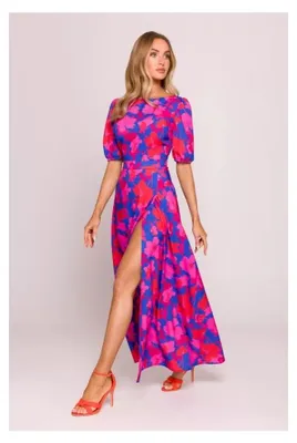 Obrázok produktu pre Made of Emotion Dámske maxi šaty Gahevere I. M858 ružovo-navy L