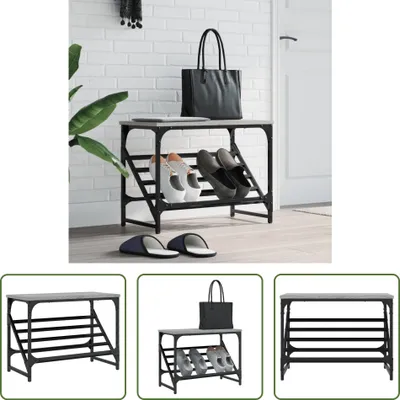 Produktbild von The Living Store Schuhregal Grau Sonoma 60x30x45 cm Holzwerkstoff