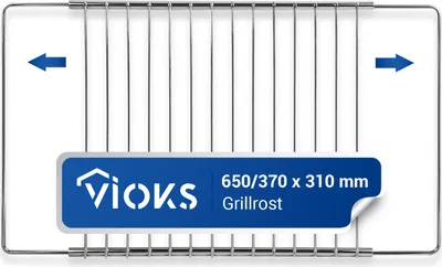 Produktbild von Grillrost 370/650 x 310 mm ausziehbar Gitter Edelstahl Backofenrost für Herd Backofen